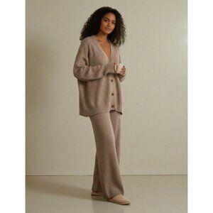 Gap Ribbed Knit Cardigan Pants Set XLT Wide Leg Cozy Oversized Loungewear NEW